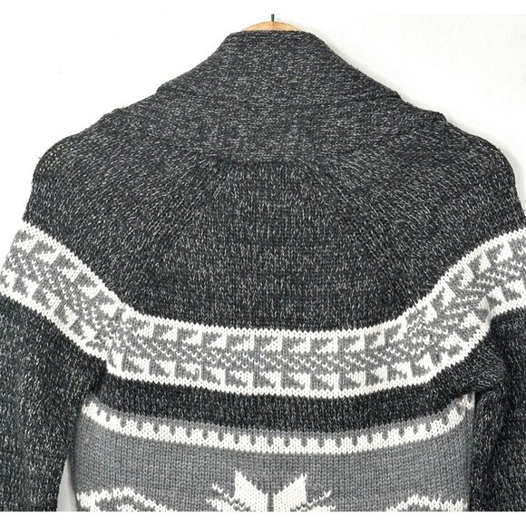Bluenotes Womens Cardigan Sweater Shawl Collar Snowflake Long Sleeve Gray Size S - Picture 5 of 13
